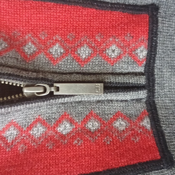 Eddie Bauer 100% Merino Wool Fair Isle Nordic 1/4 Zip Sweater Small 2011 - Picture 5 of 12